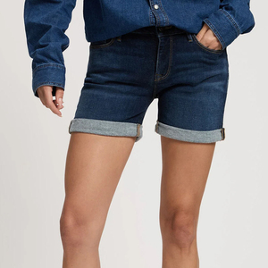 Shorts en jean pour femmes OEM, taille haute, décontractés, pour l'été, style streetwear, fabricant de vêtements sur mesure, usine de jeans - Product Image 1