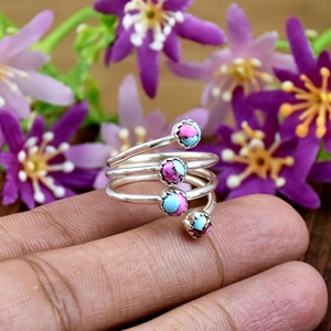 Wild Horse Blue Mohave Turquoise Ring 925 <b>Sterling</b> <b>Silver</b> Spiral <b>Wire</b> Wrap Band Handmade - Product Image 2