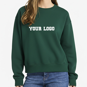 เสื้อสเวตเชิ้ตผู้หญิงไซส์ใหญ่แบบสั่งทำ OEM/ODM ทรงหลวมไหล่ตก พิมพ์ลายโลโก้ด้านหน้า ล้างสีแบบแอซิด สำหรับฤดูใบไม้ร่วง/ฤดูหนาว ขายส่ง - Product Image 4