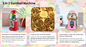 Kwang Hsieh 11" Junior Vintage Red Aluminum Alloy <b>Gumball</b> <b>Machine</b> Classic Old Fashioned Coin Operated Candy Vending English - Product Image 6