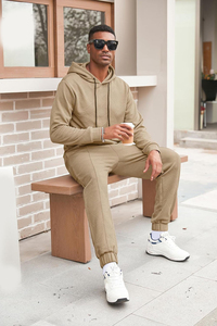 Conjunto Deportivo de Mezcla de Algodón de Alta Calidad para Hombre, Logotipo Bordado Personalizado, Ropa Deportiva Informal, Fabricante - Product Image 2