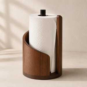 Boîte à mouchoirs en bois multicolore, porte-serviettes en papier brun foncé, porte-mouchoirs sur pied, boîte à mouchoirs en bois minimaliste - Product Image 2