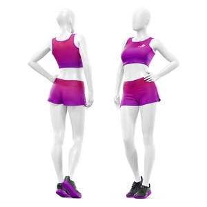 Conjunto Deportivo de 2 Piezas para Mujer, Bra y Shorts, Sublimado, para Yoga y Ejercicio, Ropa Deportiva Activa, Marca Privada OEM - Product Image 1
