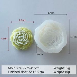 แม่พิมพ์ซิลิโคนรูปดอกโบตั๋นขนาดใหญ่ 3 มิติ สำหรับทำสบู่และเทียน DIY แม่พิมพ์รูปดอกไม้ที่ทนทาน สำหรับเรซิ่นและขี้ผึ้ง - Product Image 3