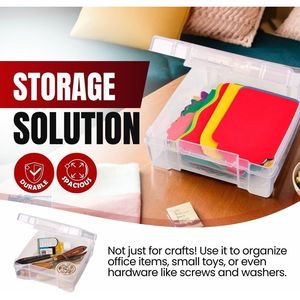 6953AB ClearView Contenitore di Plastica Trasparente 15x15 cm, 1 Scatola Organizzatore per Arte e Artigianato, Contenitore e Scatola di Stoccaggio in Plastica Trasparente - Product Image 2