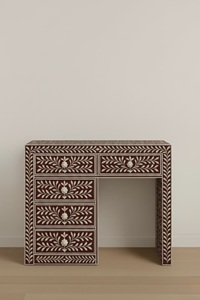 Cajón con Incrustaciones de Hueso de ILAHI, Diseño Moderno con Detalles de Ágata, Mueble Portátil para el Hogar - Product Image 3