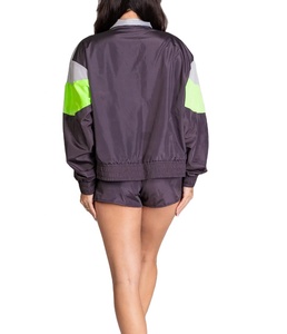 Conjunto de Pantalones Cortos y Chaqueta Corta de Nailon con Cierre y Logotipo Personalizado de Alta Calidad para Mujer, Ropa Deportiva de Poliéster - Product Image 2