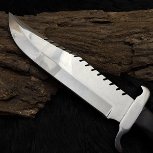 Cuchillo Bowie de Acero Inoxidable de Grado Industrial, Hecho a Mano, Personalizado OEM, para Camping, con Mango de Cuerno de 3mm, Funda de Cuero, 15 Pulgadas, Punta Clip - Product Image 3
