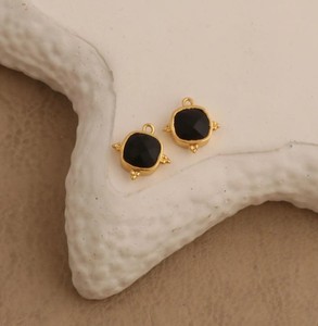 Wholesale <b>Cushion</b> Black Onyx Gemstones Handmade Gold Plated Bezel Set Charm Pendant - DIY Making Fashion Jewelry - Product Image 3