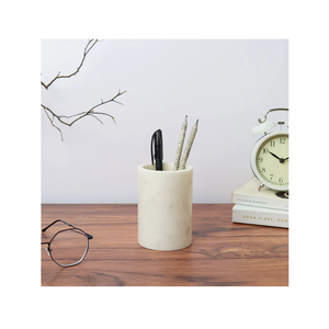 Porte-stylos et porte-crayons classique en marbre blanc fait main, tendance, pour la table. Achetez chez UF INTERNATIONAL Crafts. - Product Image 1