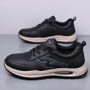Outdoor Mens Casual Leather Shoes Comfortable Lace-Up Sneakers Soft Walking Outdoor Footwear Non-Slip Male Sports Shoes <b>Trainers</b> - Product Image 5