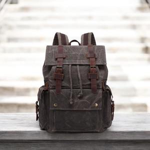 Genuine Leather <b>Canvas</b> <b>Backpack</b> Water Resistant Travel Laptop High Quality Wholesale Bulk Manufacturer 36-55L Capacity LCB-0069 - Product Image 3