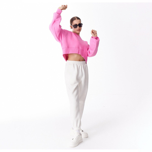 women short <b>sweatshirt</b> simple street style top <b>ladies</b> cropped <b>sweatshirt</b> cozy winter casual wear women cropped <b>sweatshirt</b> - Product Image 3