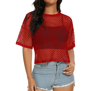 Top Deportivo Casual de Malla para Mujer, de Buena Calidad, Diseño Sólido, Sublimado, Manga Corta, Transpirable y Cómodo - Product Image 4