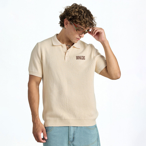 Fabricante de Ropa Personalizada, Elegantes Camisetas Polo de Manga Corta para Hombre, Cuello Camisero, Camiseta Polo de Punto Beige para Hombre - Product Image 6