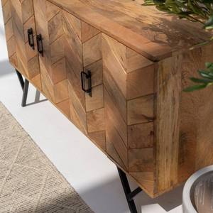 Vandana Pebble Arion Wooden <b>Sideboard</b> with Stripes for Stylish Modern Indoor & Outdoor Interiors - Product Image 3