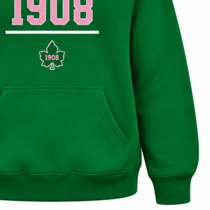 เสื้อฮู้ดสีชมพูสำหรับผู้หญิง แบบคลาสสิก พร้อมโลโก้ Ivy ปักสีเขียว เสื้อสเวตเชิ้ตแขนยาวผ้าฟลีซสวมใส่สบาย - Product Image 6