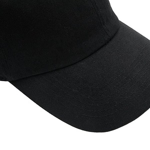 Black 6-Panel Baseball <b>Cap</b> Cotton Twill Adjustable Fitted Unisex Casual <b>Hat</b> Solid Color Four Seasons Adult Wear - Product Image 6