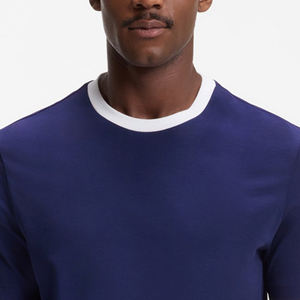 Diseño Elegante a Precio Económico / Servicio OEM Diseño de Ropa Casual Camiseta de Hombre con Cuello en Contraste Material de Alta Calidad - Product Image 2