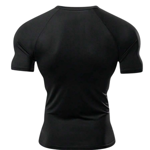 <b>Mens</b> <b>Black</b> Compression <b>Shirt</b> Short Sleeve <b>Slim</b> <b>Fit</b> Sports Training Gym Workout Fitness Running Athletic Base Layer 200g Blank - Product Image 2