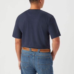<b>Men's</b> <b>Navy</b> <b>Blue</b> Short Sleeve Cotton <b>T</b>-<b>Shirt</b> Regular Fit O-Neck Casual Solid Color Pocket Front Jersey Knit <b>t</b>-<b>shirt</b> for <b>men</b> - Product Image 2