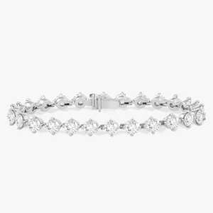 Bracelet tennis diamant 11 carats, taille ronde, diamants de laboratoire sertis à griffes, 7 pouces, fermoir boîte, bijoux de luxe pour mariée et usage quotidien, prix de gros - Product Image 1