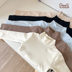 Camiseta de Cuello Redondo de Algodón Unisex para Niños Seun, Color Sólido, Informal, de Manga Corta, para Bebés y Niños Pequeños - Product Image 4