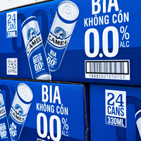 Usine de boissons du Vietnam, vente en gros de bière non alcoolisée en conserve de 330 ml, bière non alcoolisée rafraîchissante, champagne ODM OEM