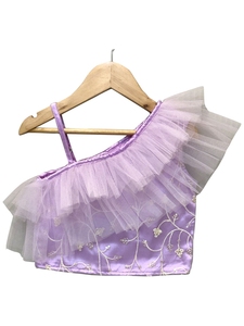 เสื้อทวิชาแบบทอไม่มีแขนพร้อมลายพิมพ์ดอติ-ลาเวนเดอร์และสีขาวนวล - Product Image 2