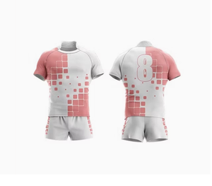 Conjunto de Uniforme de Rugby Transpirable, Camiseta de Manga Corta y Pantalones Cortos con Patrón Deportivo Sublimado para Ropa Deportiva - Product Image 3