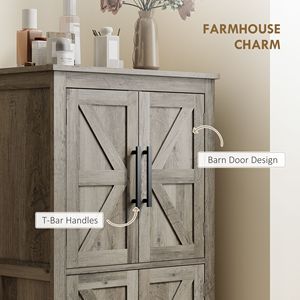 Mobile bagno moderno in legno stile rustico con scaffali a 3 livelli grigio chiaro (23.6x11.8x43.3) - Product Image 5