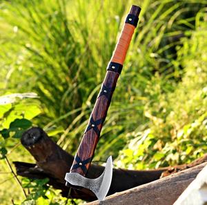 STEEL CRAFT INTERNATIONAL Hache-marteau à dos plat en acier au carbone forgé à la main, 18 pouces, manche en bois de frêne pleine longueur, qualité DIY, ODM 1 - Product Image 6