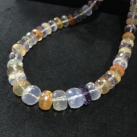 Perles Rondelles Multicolores Facettées 100% Naturelles Certifiées IGI Grade AA, Taille 8mm-11.5mm, Pierres Vivaaz Multicolores à Effet Feu Intense