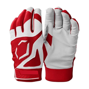 Gants de frappeur de baseball en cuir pour droitier adulte, fermeture auto-agrippante, pour l'entraînement sportif, avec grip, en matériau écologique, à enfiler - Product Image 1