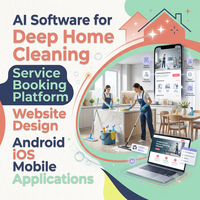 Software de IA para Servicios de Limpieza Profunda del Hogar, Diseño de Plataforma de Reservas, Aplicaciones Móviles para Android e iOS, Software de IA para ERP y CRM
