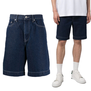 Original <b>Denim</b> Men's Jeans Shorts Mid Waist Straight Legged Customizable <b>Denim</b> Shorts for Men Polyester/Cotton <b>Material</b> - Product Image 5