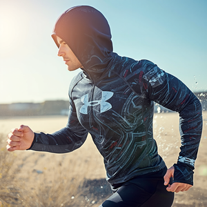 Haut de sport à manches longues avec capuche, protection UV, séchage rapide, compression, logo personnalisé, vente en gros OEM - Product Image 4