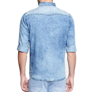 Fabricant en gros de chemises en jean premium 100% coton, coupe ample et respirante, pour hommes, pour commandes en gros OEM - Product Image 5
