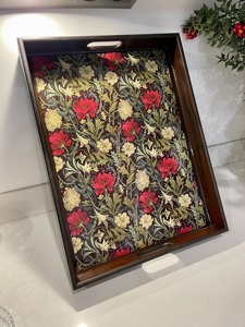 Bandeja de Madera con Estampado Geométrico, Bandeja de Madera Moderna con Diseño Impreso para Decoración del Hogar de Jóvenes Adultos, Bandeja para Servir al por Mayor - Product Image 2