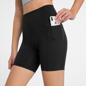 Shorts de cycliste pour femmes en gros, taille haute, sans couture, effet froncé aux fesses, pour l'été, la gym, le fitness, le yoga et la course à pied - Product Image 5