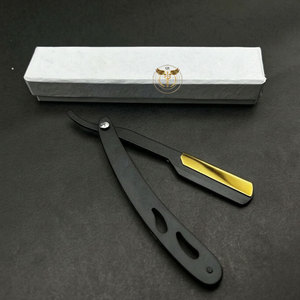 StainlessSteel <b>Single</b> <b>Blade</b> Barber <b>Razor</b> Professional Folding Straight Shaving <b>Razor</b> with Replaceable <b>Blade</b> Durable Metal Handle - Product Image 4