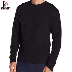 Custom Logo 2024 Regular Fit Men's Casual Pullover Sweatshirt Puff Printed <b>Thick</b> <b>Fleece</b> Top Long Sleeve Solid 100% Cotton Spring - Product Image 3