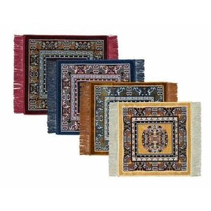 Alfombra Grande y Suave de 24x24 Pulgadas para Hotel u Hogar, de Poliéster de Pelo Largo, con Estampado Marrón/Rojo - Product Image 1
