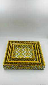 Nueva Bandeja Rectangular Decorativa para Servir, Bandeja de Madera con Estampado Esmaltado, las Mejores Herramientas de Cocina, Bandeja Decorativa para Mesa - Product Image 5