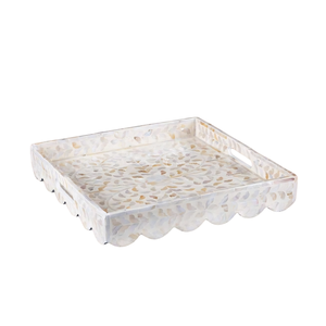 ถาดฝังมุกเปลือกหอยทรงสี่เหลี่ยม, ถาดเสิร์ฟตกแต่งลายโมเสกเปลือกหอย, ถาดจัดระเบียบข้างเตียงและของตกแต่งโต๊ะ - Product Image 2