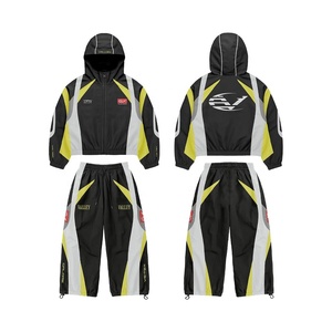 Nuevo Conjunto Deportivo para Niños con Capucha, Cierre de Cremallera, Manga Larga, Bloques de Color, Secado Rápido, Poliéster, Ropa de Invierno, Estilo Americano - Product Image 1