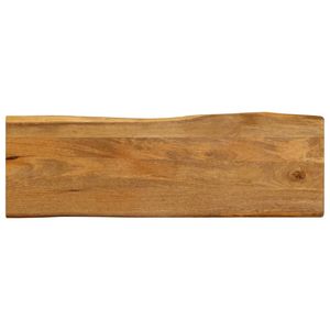 Plateau de table en bois massif avec finition chêne 43,3 po x 15,7 po, doté de bois de manguier massif et de placage de chêne - Product Image 1