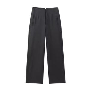 <b>Men's</b> Casual Autumn New Fashion Vintage Mid Anti-Wrinkle Breathable Back Zipper 100% Cotton <b>Trousers</b> Comfortable Straight <b>Wide</b> - Product Image 5