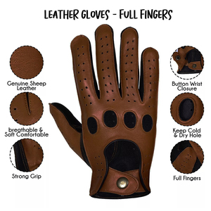 Gants de conduite en cuir véritable, style tendance, pour usage extérieur, sports d'hiver, voyages quotidiens, prix de gros, haute qualité - Product Image 3