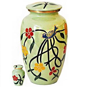 Urna de Metal con Imagen de Flor Blanca para Cenizas, Urna Funeraria para Adultos, Estilo Americano/Europeo - Product Image 3